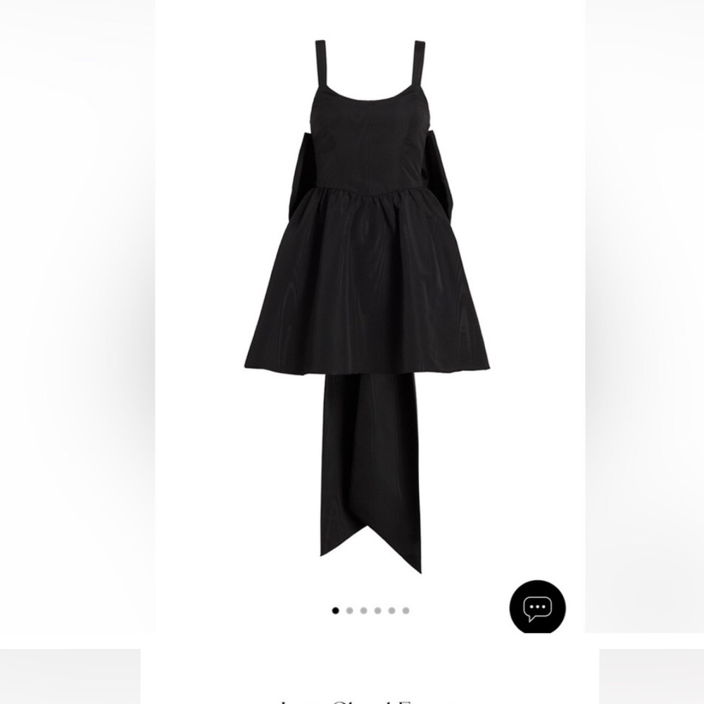Love shack fancy black spin minidress wedding guest  large bow in back size 2 - Picture 6 of 13